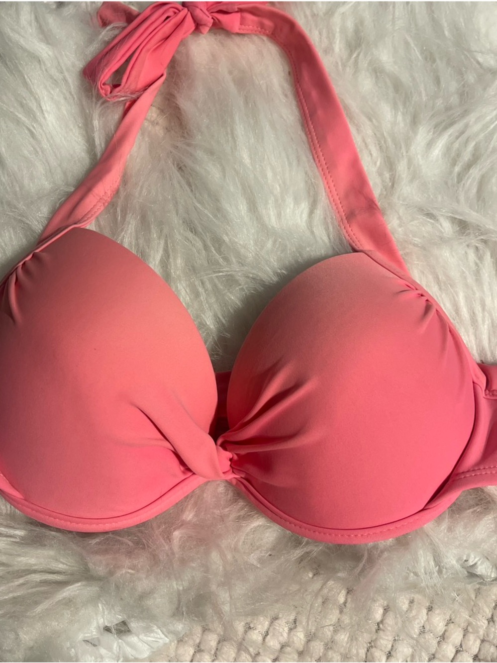 Women's Halter Push-Up Bikini Top - Pink